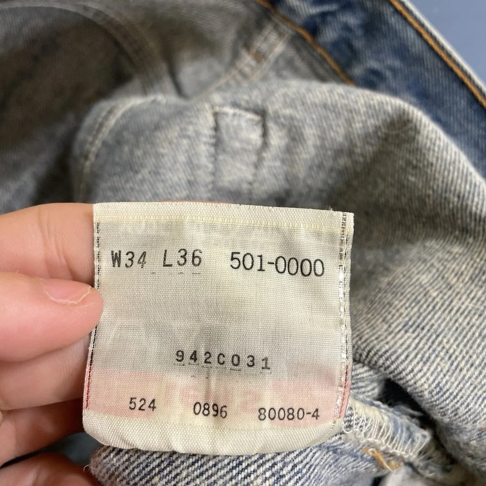 Vtg Levis 501xx Jeans Mens 34x36 (fit 32x33) Made in USA 501-0000 Whisker Fade
